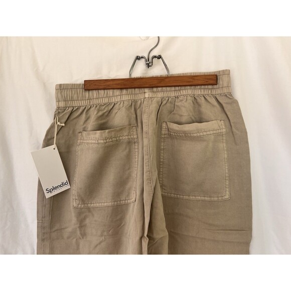 Splendid Ryan Pants Women’s Size Small Beige Barrel Leg Pockets Lightweight - Picture 10 of 12